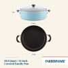 Farberware 14" Easy Clean Nonstick Family Pan, Jumbo Cooker with Lid, Aqua