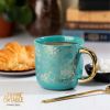 Thyme & Table Stoneware Coffee Mug, 16 fl oz, Teal Succulent