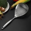 1pc 304 Stainless Steel Slotted Spoons For Cooking; Skimmer Slotted Spoon; Metal Filter Spoon With Holes; Kitchen Tool