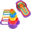 6PCS Measuring Cups And Spoons, Little Cook Colorful Measuring Cups And Spoons Set, Stackable Measuring Spoons, Nesting Plastic Measuring Cups