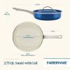 NEW Farberware Vibrance 2.75 Quart Ceramic Nonstick Saute Pan with Lid, Blue