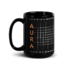 Aura Black Coffee Mugs with Grid design by HadiArts (Size + Color: 15- Oz)