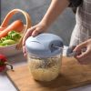 900ML Manual Meat Mincer Garlic Chopper Rotate Garlic Press Crusher Vegetable Onion Cutter Kitchen Cooking Accessories