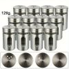 12pc Stainless Steel & Glass Spice Shakers - Premium Kitchen Essentials for Salt, Pepper & MSG, Modern Design for Indoor BBQs & Picnics